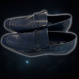 Giorgio Brutini Memory Foam Blue Reptile Print Textured Dress Shoes Mens Size 13